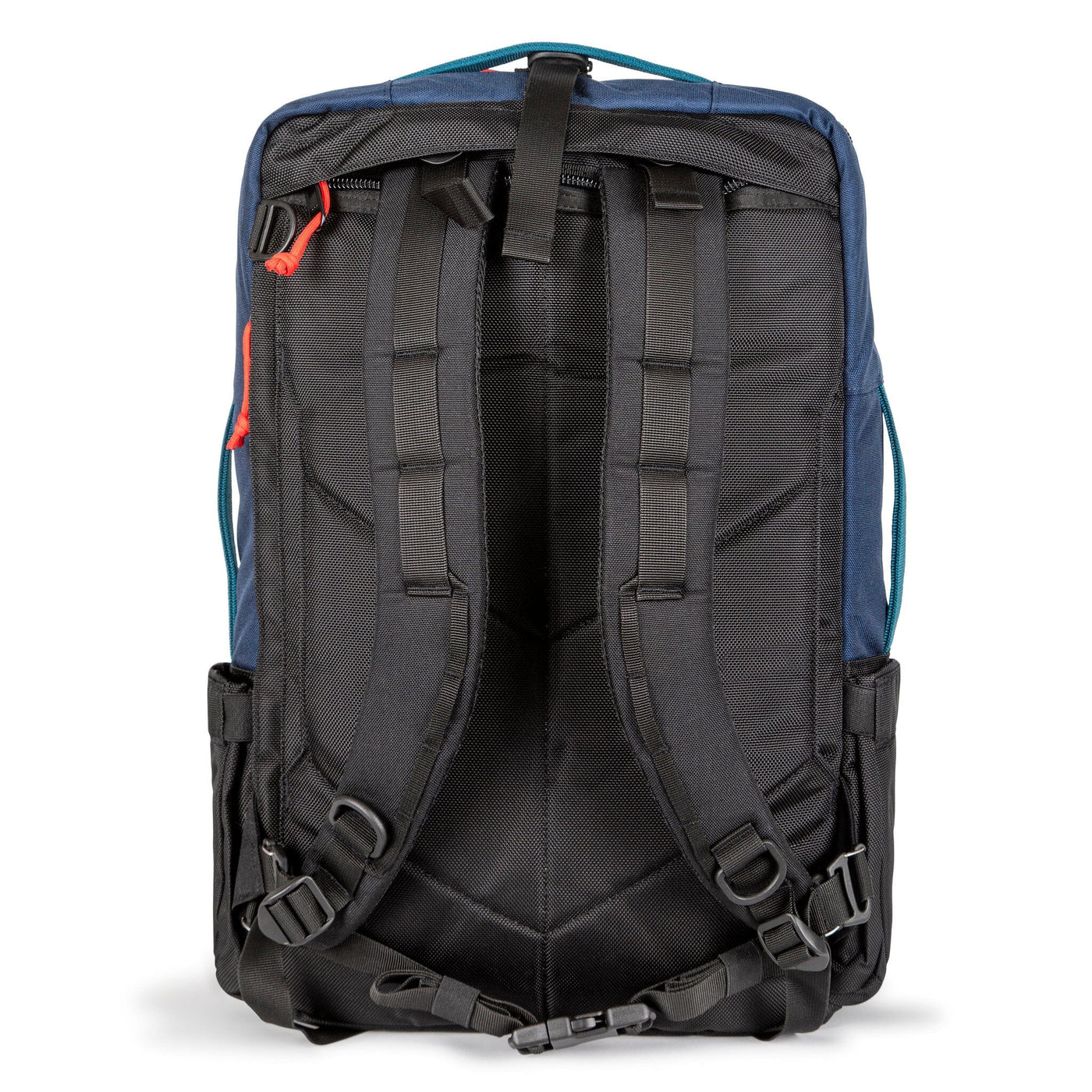 recycled travel backpack global travel pack 30 liters navy back