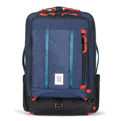 recycled travel backpack global travel pack 30 liters navy front