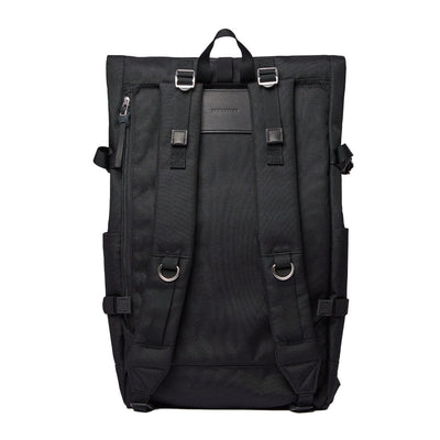 recycled urban backpack bernt sandqvist black color back view