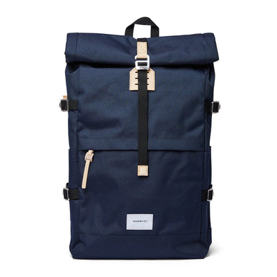 recycled urban backpack bernt sandqvist navy color front view