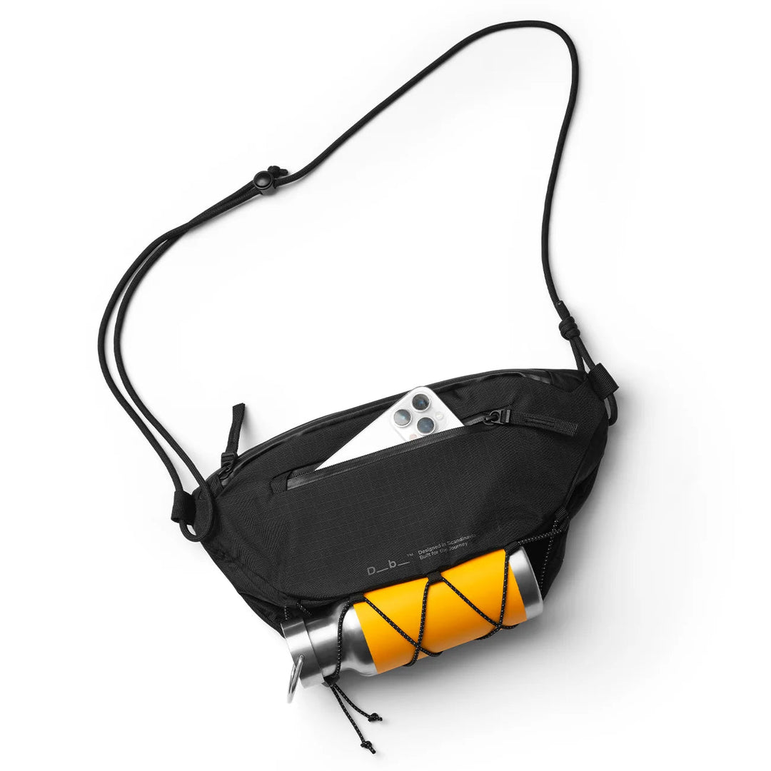 Roamer Pro Sling Bag 6L showing water bottle holder and phone storage