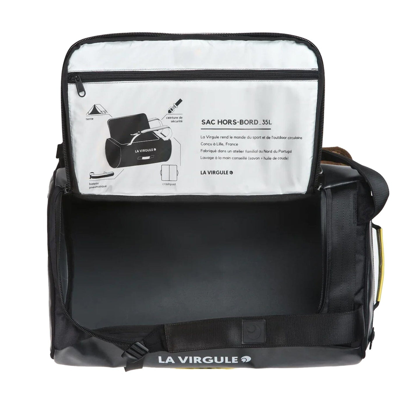 roomy main compartment 35L Convertible Waterproof Duffle Bag