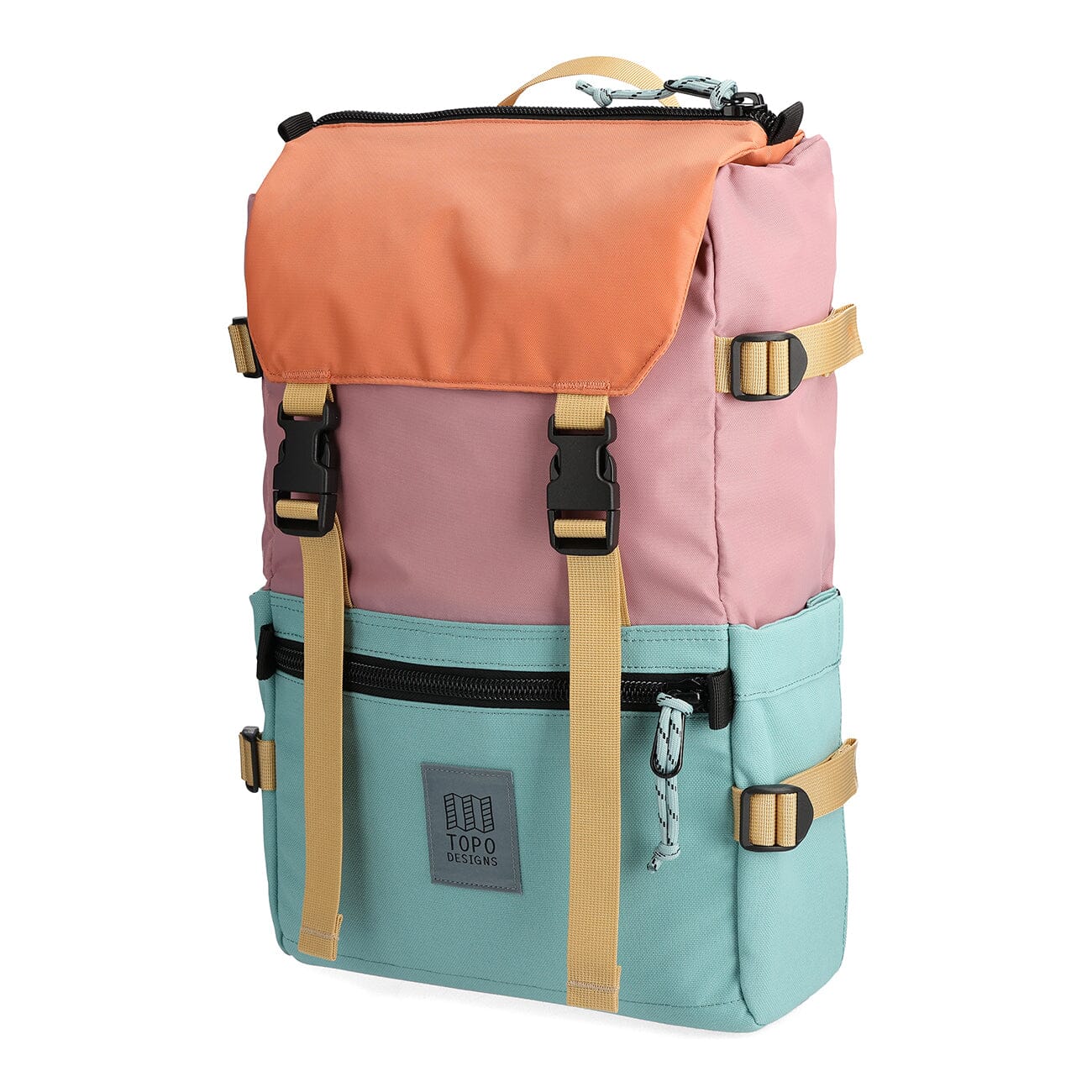 rose geode green recycled nylon backpack rover pack classic side