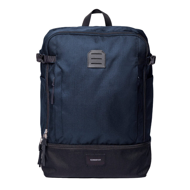 sandqvist alde backpack in multi navy, front view