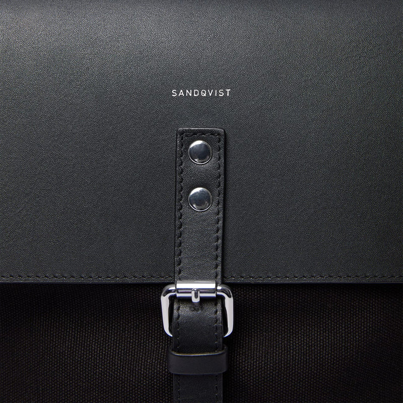 sandqvist alva in black, aniline full grain leather