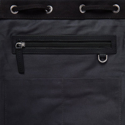 sandqvist alva in black, interior compartment zipped pocket key ring