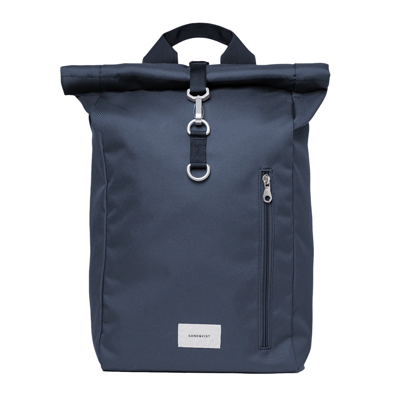 Sandqvist Ground Rolltop Backpack L in navy blue, front view