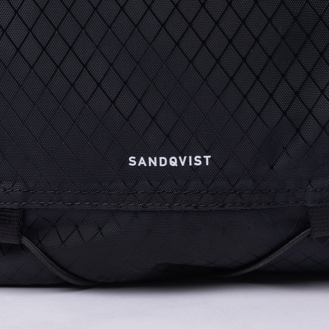 sandqvist nils backpack black recycled ripstop twill nylon fabric