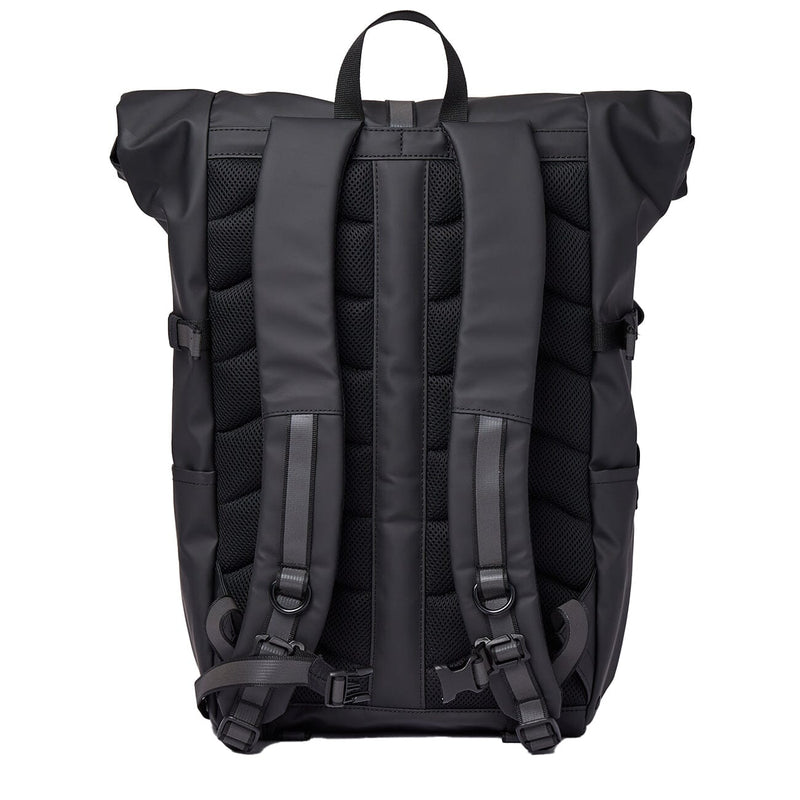 sandqvist ruben 2.0 backpack in black, back view