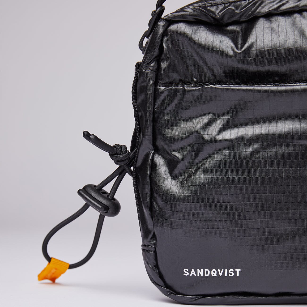 sandqvist rune shoulder bag black lightweight waterproof fabric