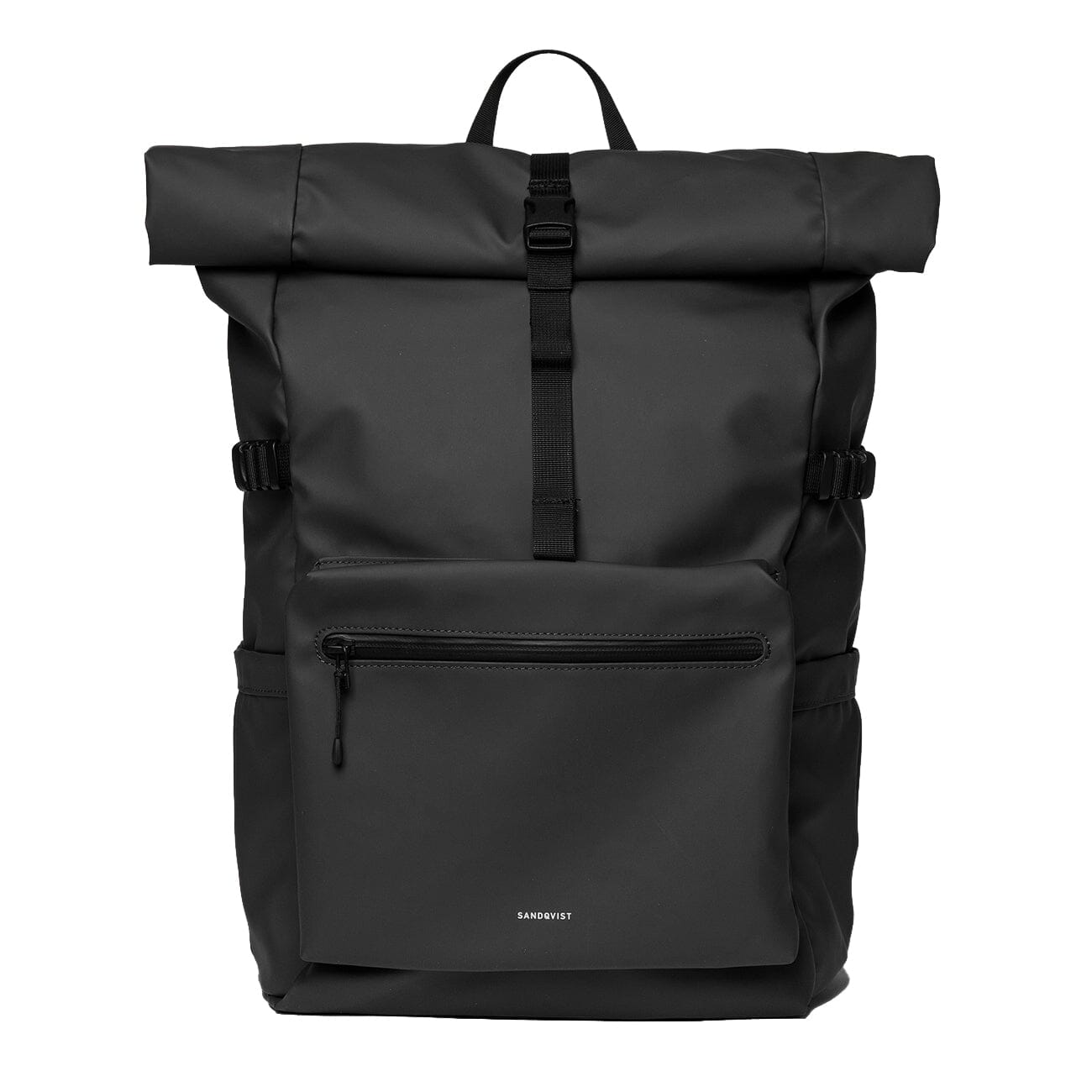 Stream Rolltop Backpack L in black, front view