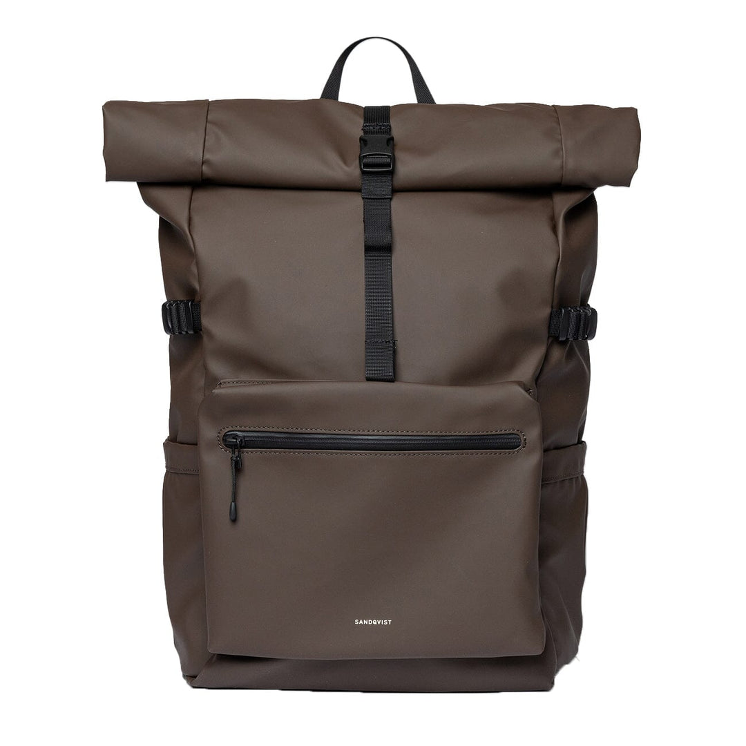 Stream Rolltop Backpack L in brown, front view