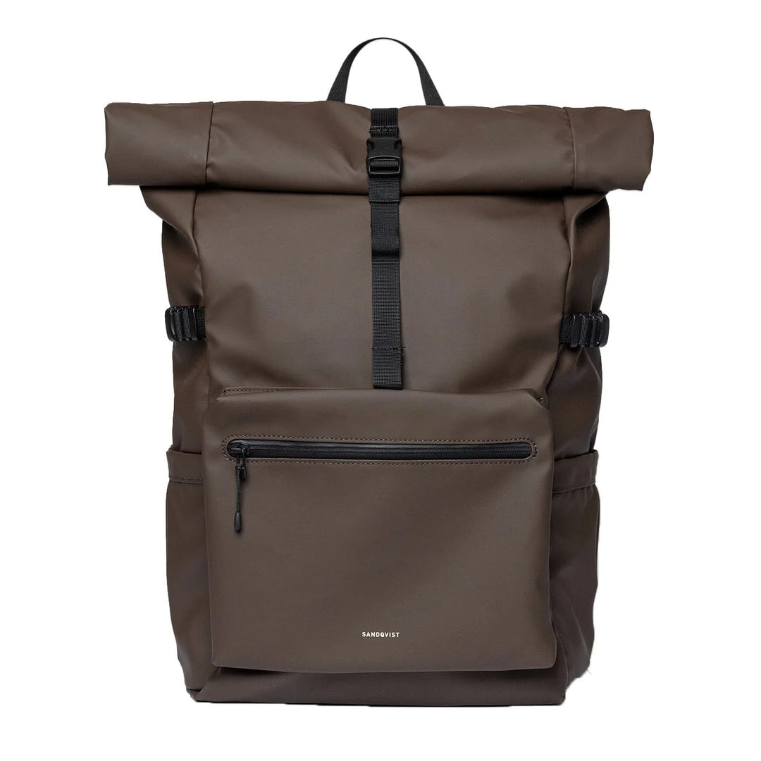Stream Rolltop Backpack L in brown, front view