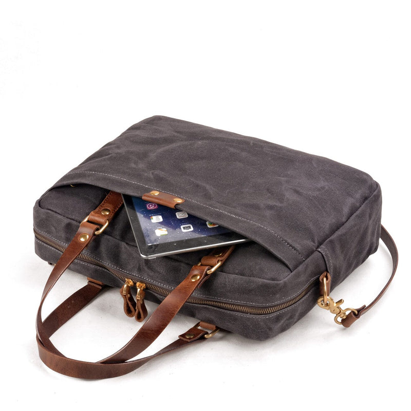 spacious functional canvas laptop messenger bag