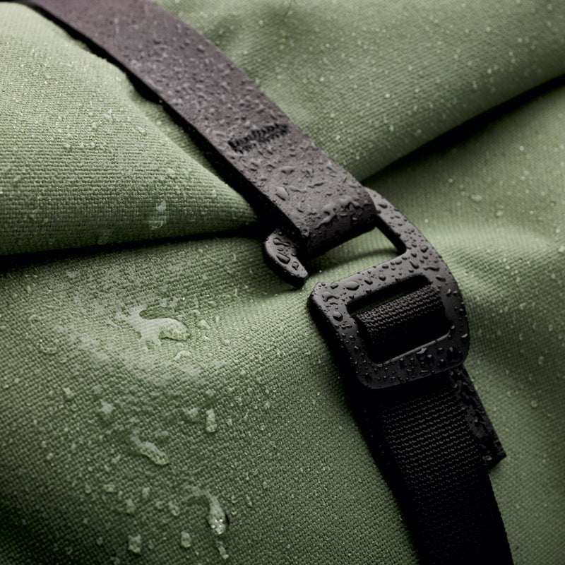 squamish v3 backpack in cypress green, meromero, recycled weatheproof fabric