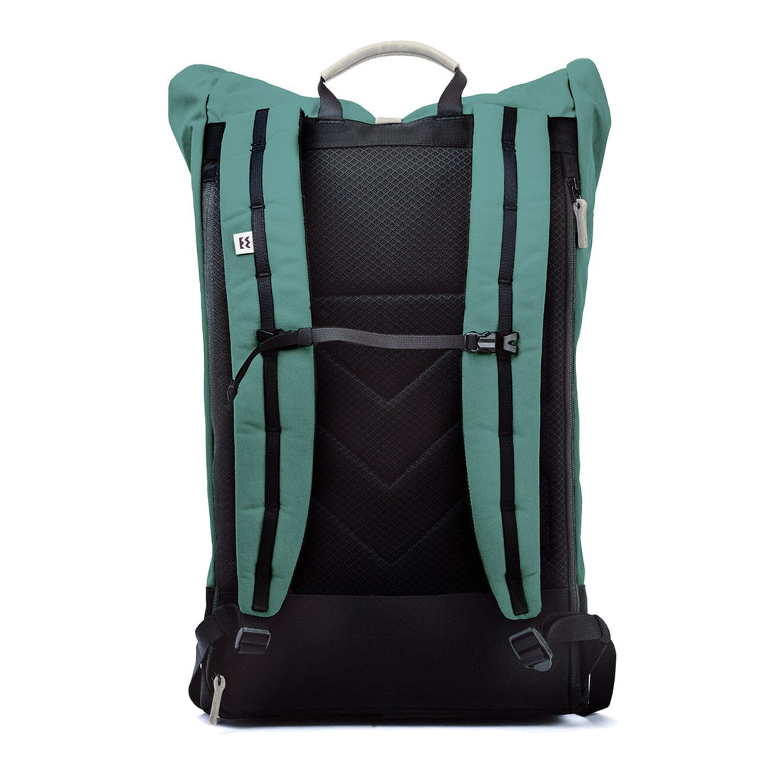 Rear view of the Squamish V3 Backpack in silver pine