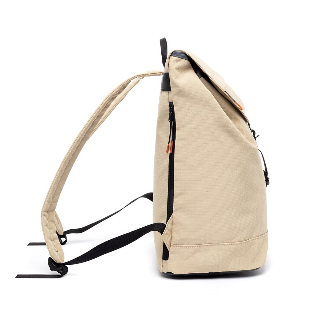 side view of the stone sustainable laptop backpack from Lefrik brand