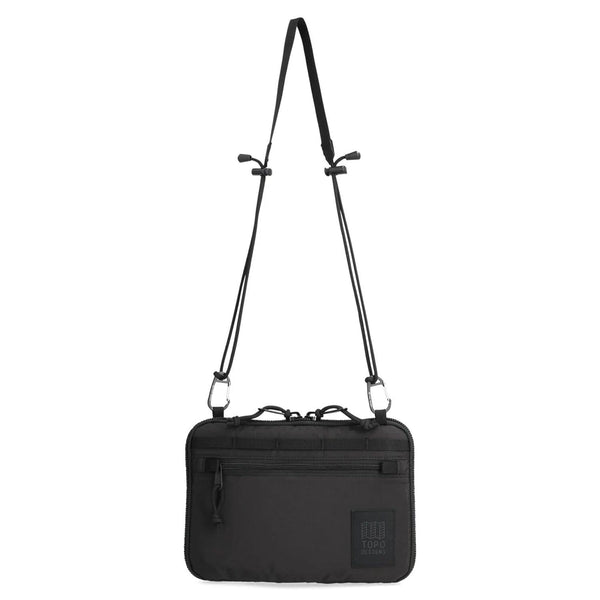 Topo Designs All Adventure Accessory Bag in black — front view with all-black body