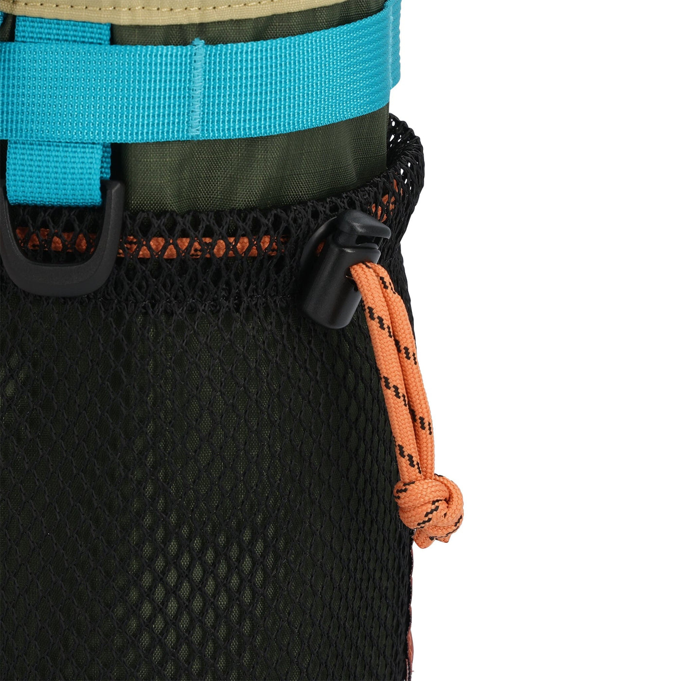 topo designs mountain hydro sling 1.7L bag Paracord cinch and lock at top and front mesh pocket