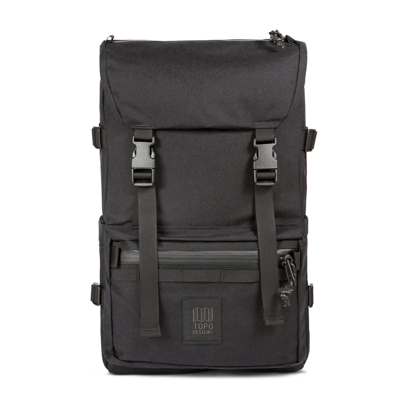 Topo Designs Rover Pack Tech in black, front view