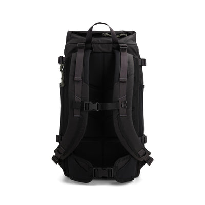 topo designs rover trail pack 22L, black and neutral, back view