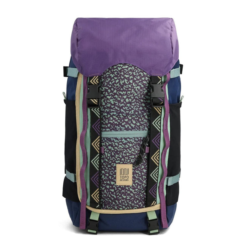 topo designs rover trail pack 22L, loganberry and crackle, front view