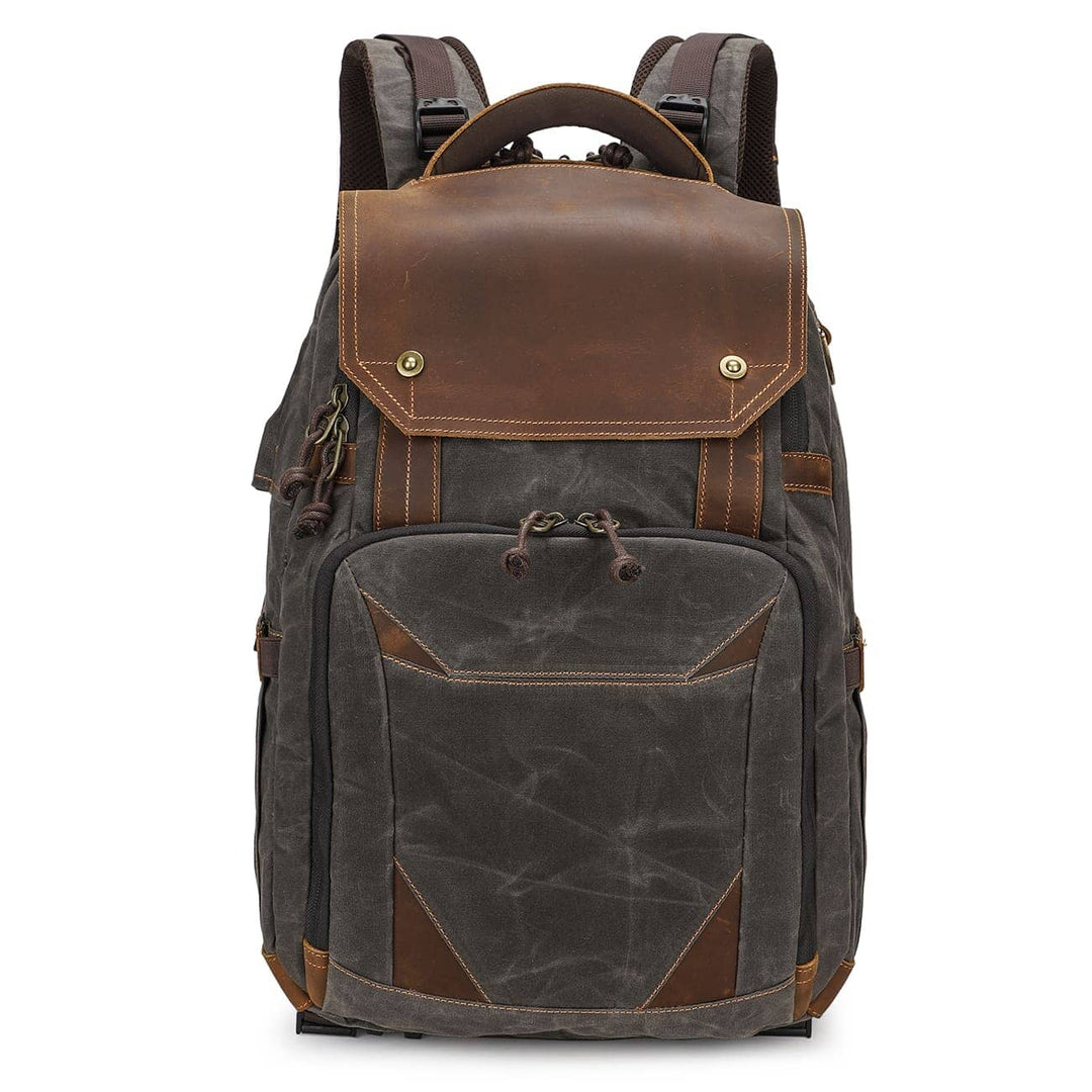 Vintage Camera Backpack - Army Grey - 15