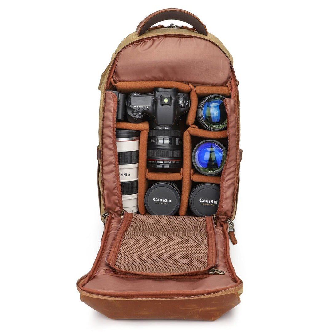 advanced camera and laptop backpack travel brown for dslr Vintage Canvas Camera Backpack JOTUNHEIMEN