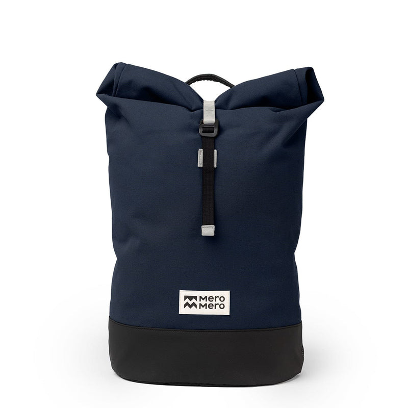 wanaka backpack in navy blue, meromero, front view