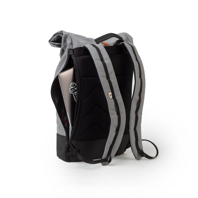 wanaka backpack, padded breathable back panel with side quick access laptop pocket