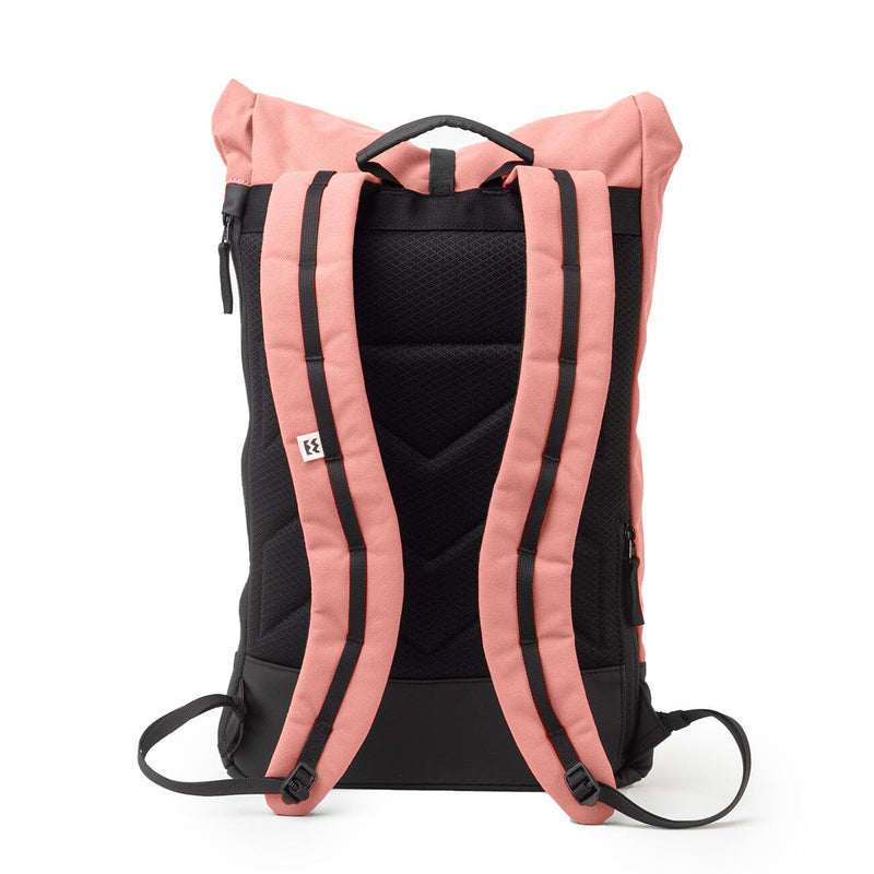 wanaka backpack in pink, meromero, back view