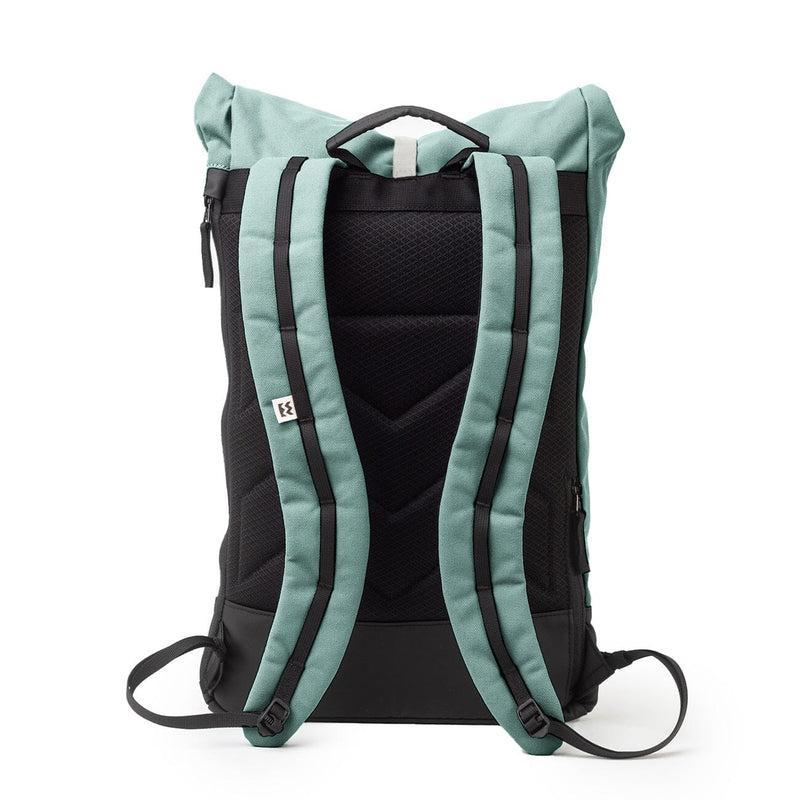 wanaka backpack in silver pine, meromero, back view