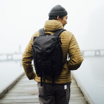wanderer lake rain water resistant recycled nylon backpack