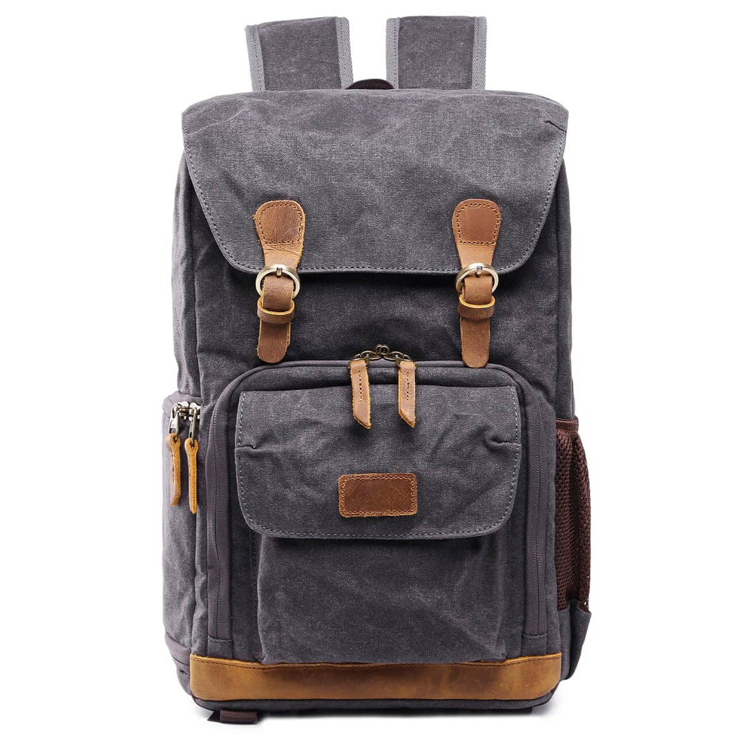 Waterproof Canvas Camera Backpack - Dark Grey - 15