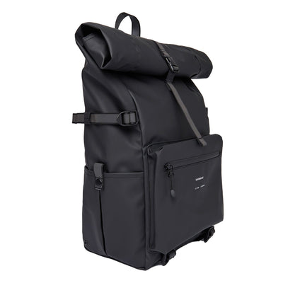 waterproof commuter backpack ruben 2 sandqvist black color side view