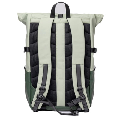 waterproof commuter backpack ruben 2 sandqvist light green color back view