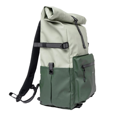 waterproof commuter backpack ruben 2 sandqvist light green color side view