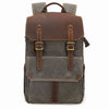 Waxed Canvas Camera Backpack | ALGONQUIN - Green Army / No