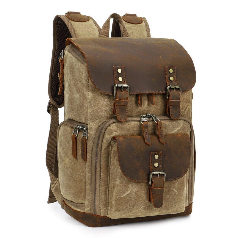 Vintage Leather Camera Backpack | DENALI