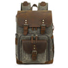 Vintage Leather Camera Backpack | DENALI - Green Army