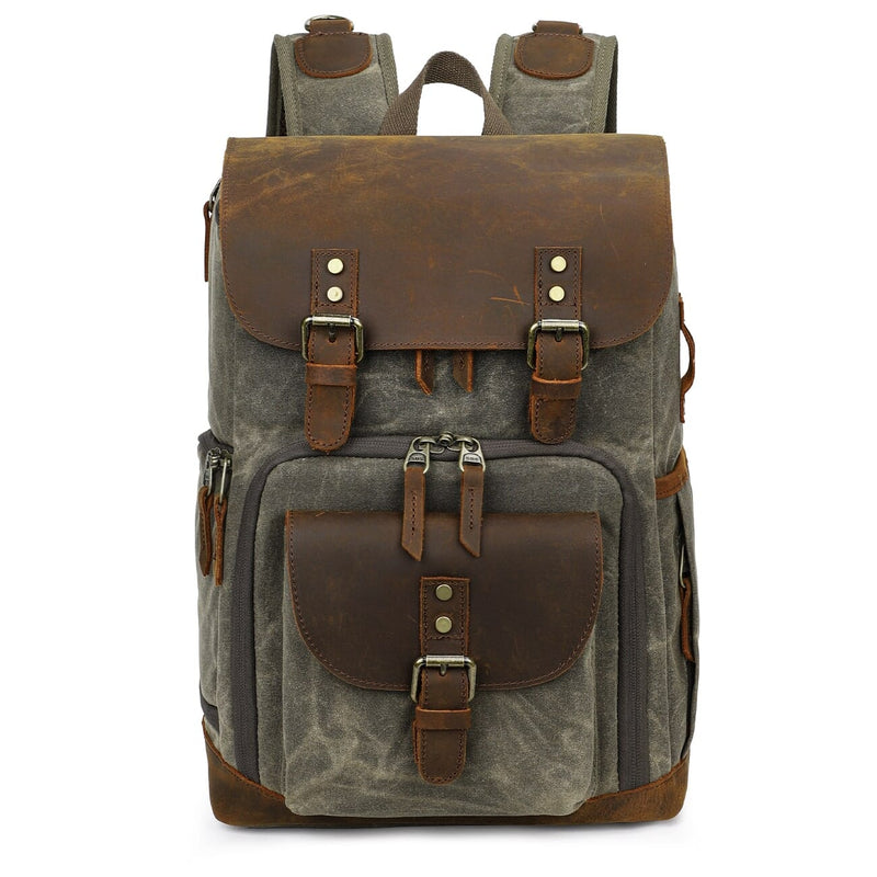 Vintage Leather Camera Backpack | DENALI