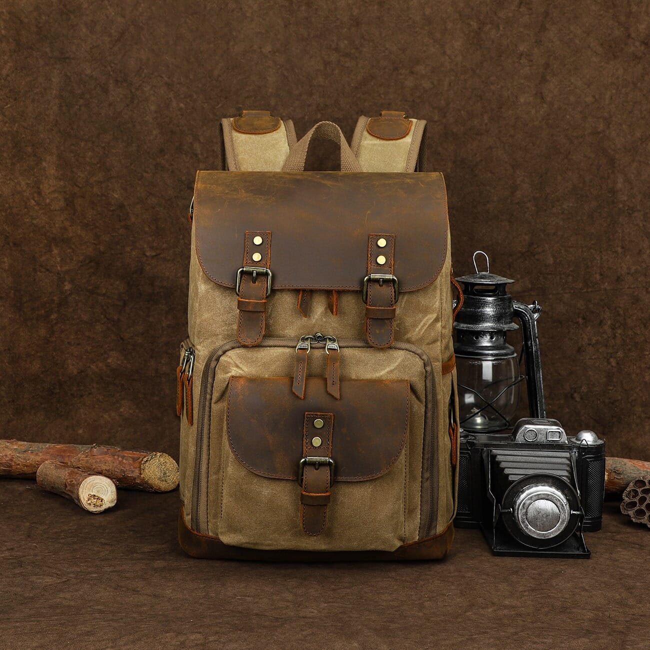 Used Camera Backpack Vintage Leather Camera Backpack - Capture Life's Moments in Style ...