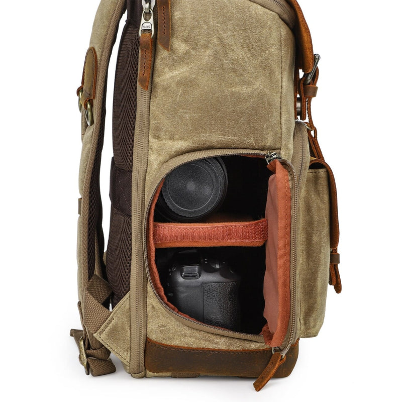 Vintage Leather Camera Backpack | DENALI