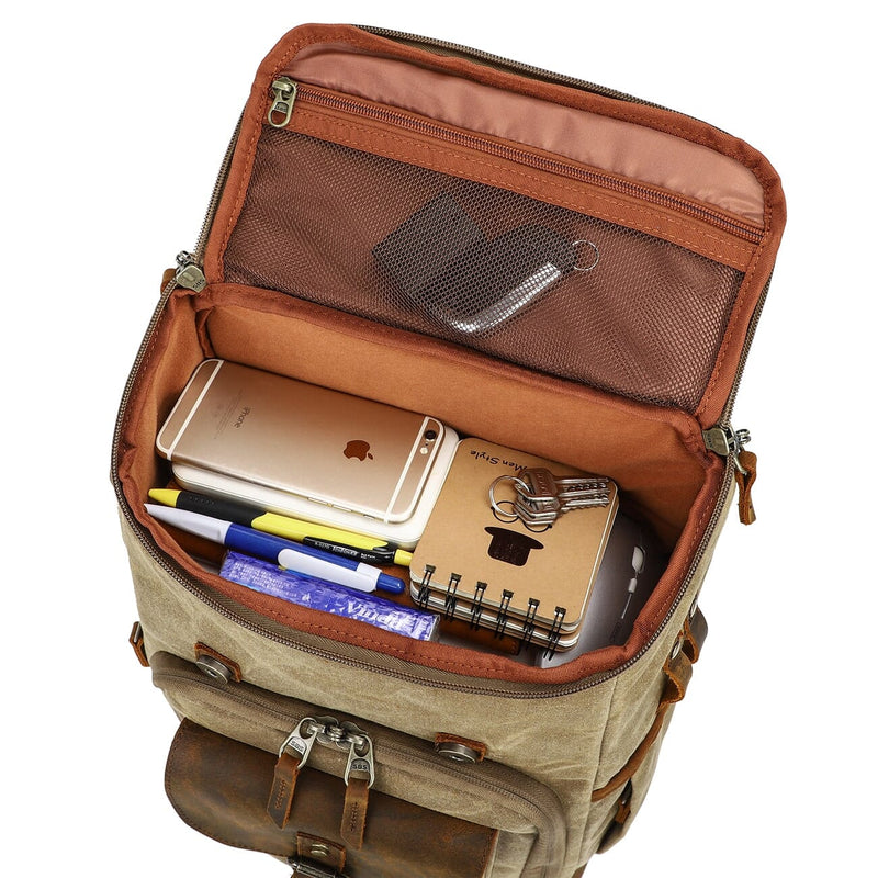 Vintage Leather Camera Backpack - Capture Life's Moments in Style