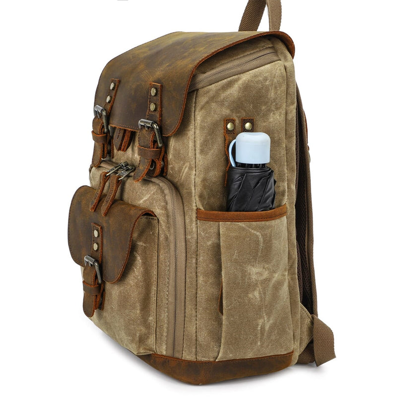 Vintage Leather Camera Backpack | DENALI