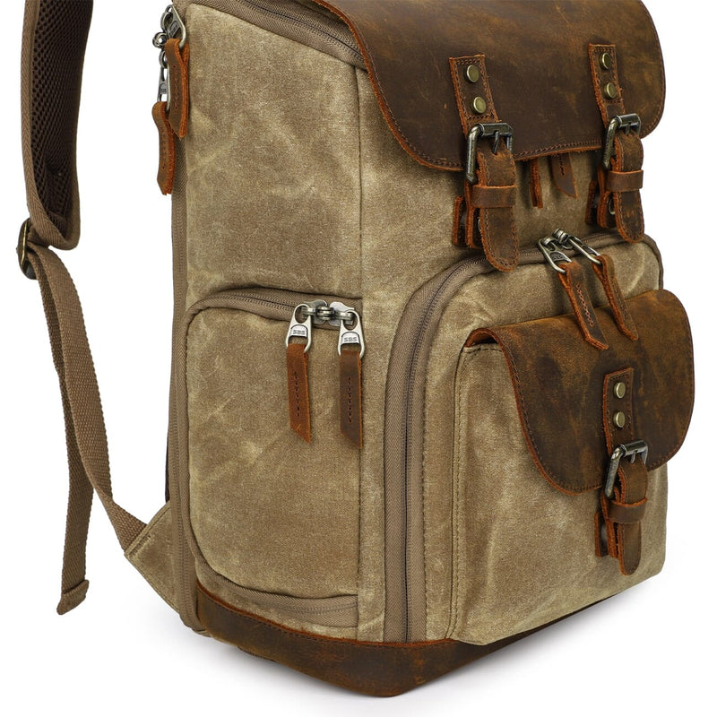 Vintage Leather Camera Backpack | DENALI