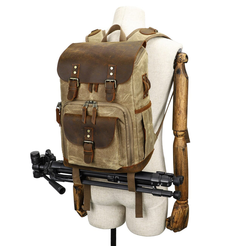 Used Camera Backpack Vintage Leather Camera Backpack - Capture Life's Moments in Style