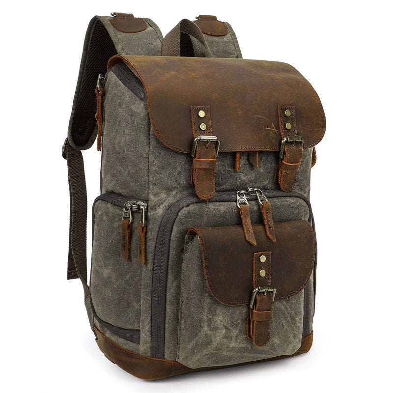 Vintage Leather Camera Backpack | DENALI