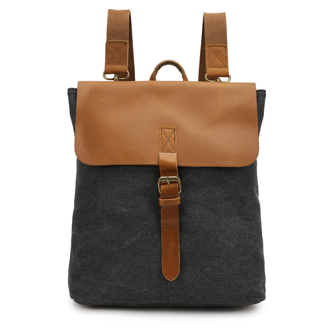Women's Canvas Rucksack - Light Grey - Ladies Vintage Backpack - 12L - iPad Sleeve