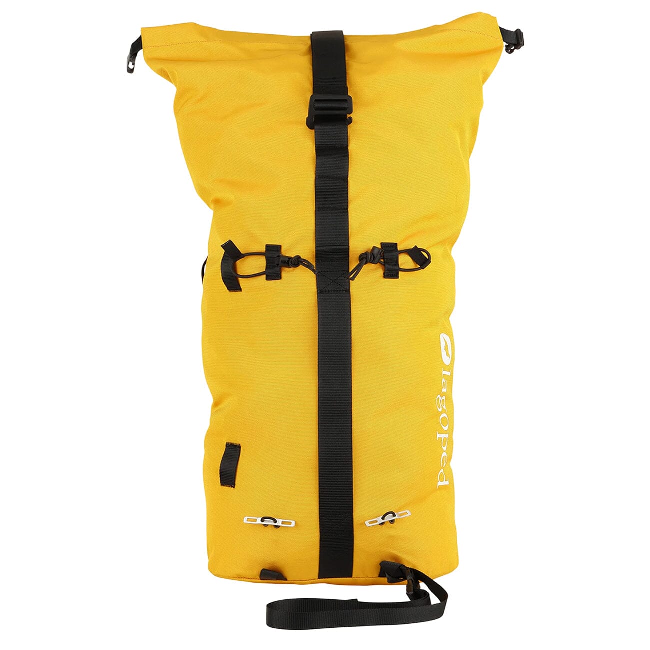 yellow eco friendly mountaineering backpack made in france